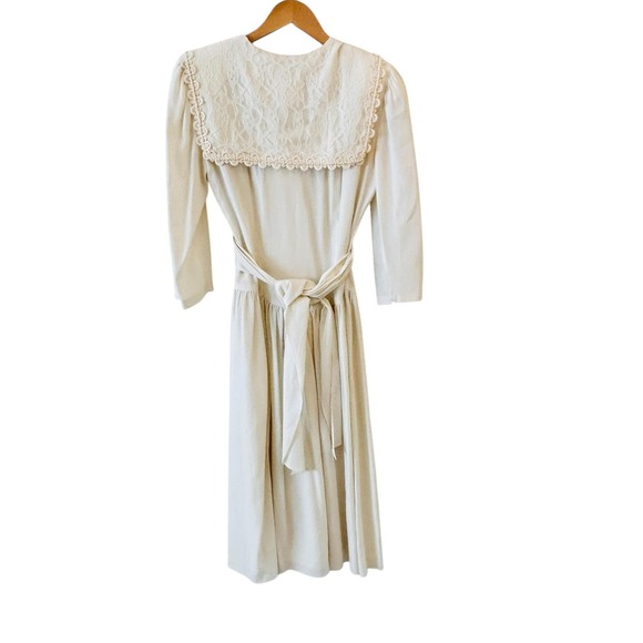 Vtg Jodi Schuertz Bill Berman Dress Sz 6 Ivory Lace Collar Princess Diana Preppy - Picture 2 of 10